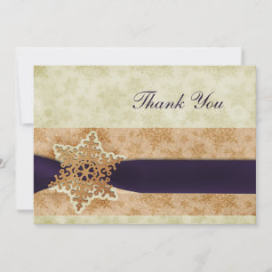Invitation Merci de mariage d'hiver violet rustique