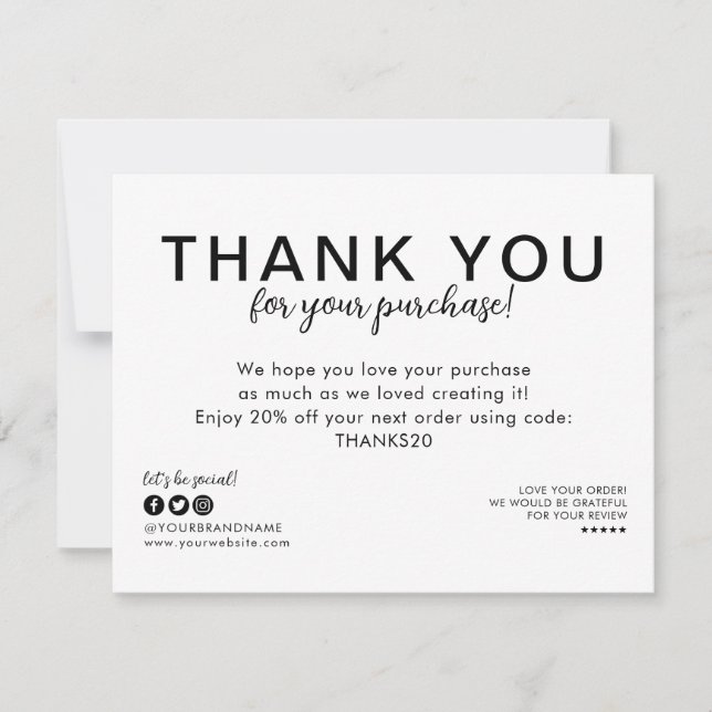 Invitation Merci de promotion du logo de l'entreprise (Devant)