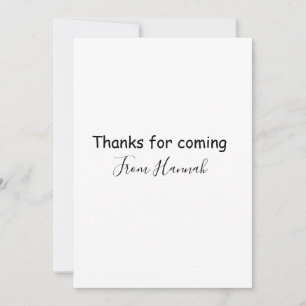 Invitation merci d'être venu nom du destinataire message text