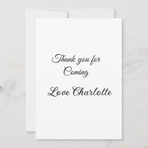 Invitation merci d'être venu nom du message texte 