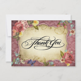 Invitation Merci d'impression de parchemin vintage