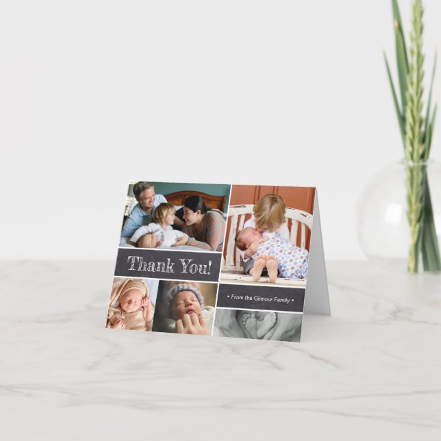 Invitation Merci et présentation de photos de deuxième bébé (Devant)