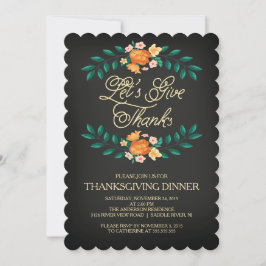 Invitation Merci Floral Thanksgiving Diner