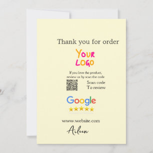 Invitation Merci Google avis scan QR entreprise