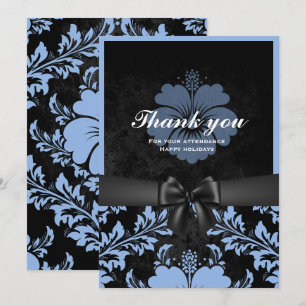 Invitation Merci heureux vacances noir arc, bleu