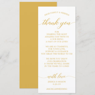 Invitation Merci Mariage Place Gold