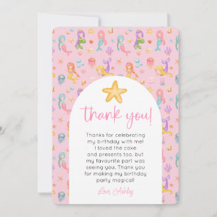 Invitation Merci photo de l'anniversaire de la Sirène