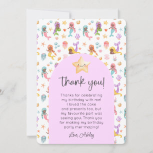 Invitation Merci photo de l'anniversaire de la Sirène