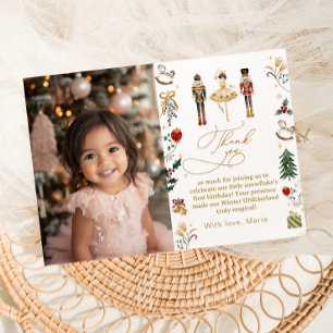 Invitation Merci photo de Nutcracker Winter Onederland