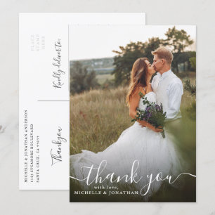 Invitation Merci photo Mariage de script de style personnalis