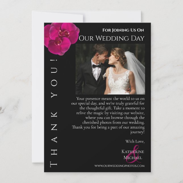 Invitation Merci photo Mariage moderne- (Devant)