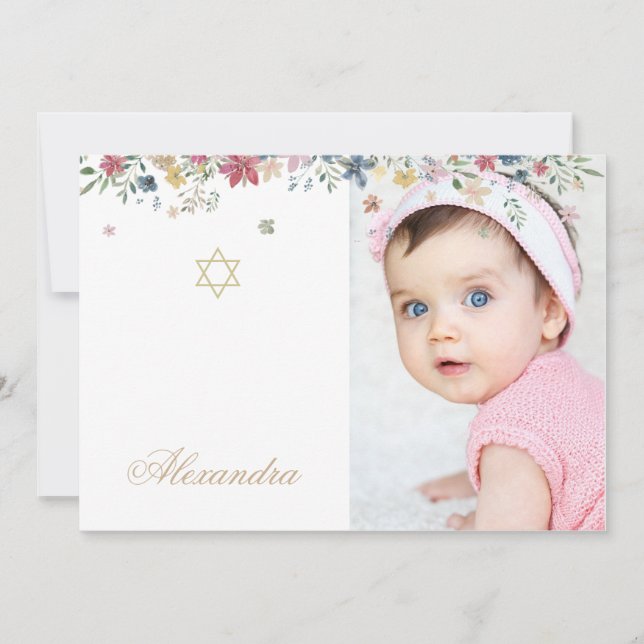 Invitation Merci Photo Religieux Joli Field Flower Card (Devant)