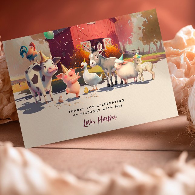 Invitation Merci pour célébrer notre fête des animaux de ferm (Créateur téléchargé)