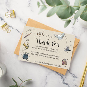 Invitation Merci pour le premier anniversaire d'Harry Potter