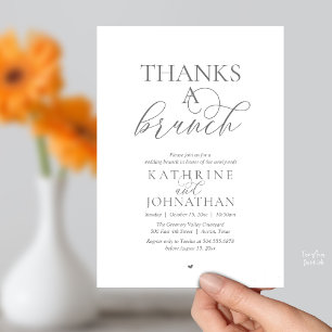 Invitation Merci pour un brunch, mariage moderne et élégant
