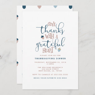 Invitation Merci Thanksgiving Dîner