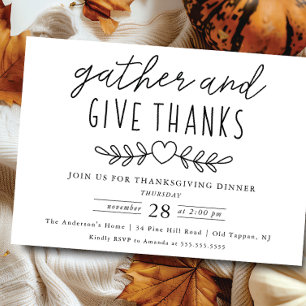 Invitation Merci Thanksgiving Dîner