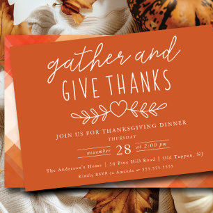 Invitation Merci Thanksgiving Dîner