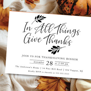 Invitation Merci Thanksgiving Dîner