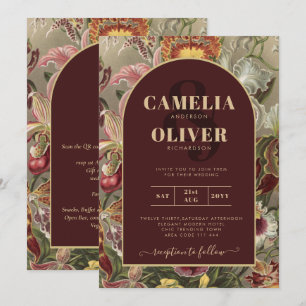 Invitation Mercredi Vintage Botanique Bourgogne Floral