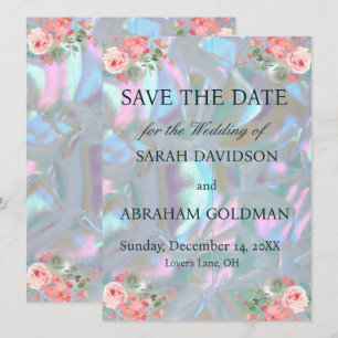 Invitation Mère de Pearl Mariage élégant Enregistrer la date