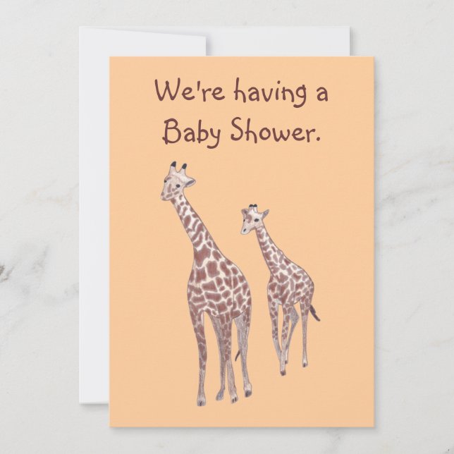 Invitation Mère et bébé Giraffes Baby showers personnalisés I (Devant)