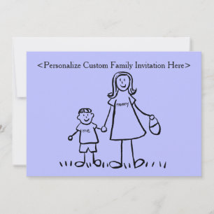 Invitation Mère & Fils Personnalisé Caractères Familiaux Invi
