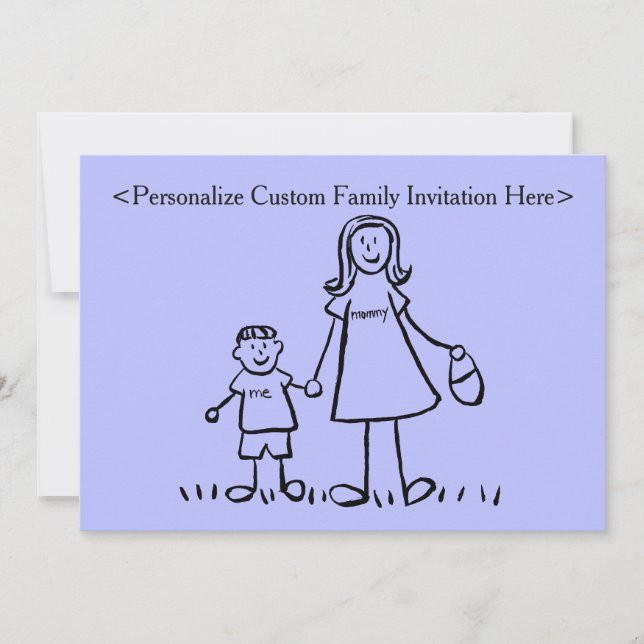 Invitation Mère & Fils Personnalisé Caractères Familiaux Invi (Devant)