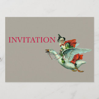 Invitation Mère Goose - Illustration Vintage