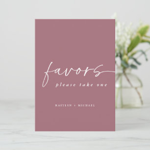 Invitation Merlot Dusty Rose Faveurs de mariage Signer 5x7