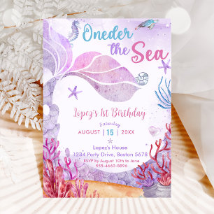 Invitation Mermaid 1er Anniversaire Derrière La Fête De La Me