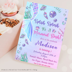 Invitation Mermaid 1er anniversaire ONE der The Sea Party