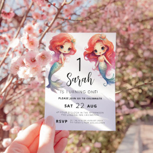 Invitation Mermaid 1er fête d'anniversaire