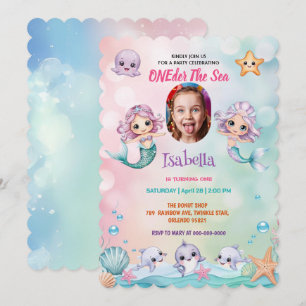 Invitation Mermaid 1ère photo Oneder Ocean anniversaire
