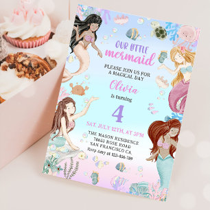 Invitation Mermaid 4e anniversaire Notre petite Fête de Sirèn