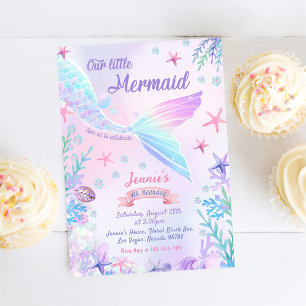 Invitation Mermaid 4e anniversaire Notre petite Fête de Sirèn