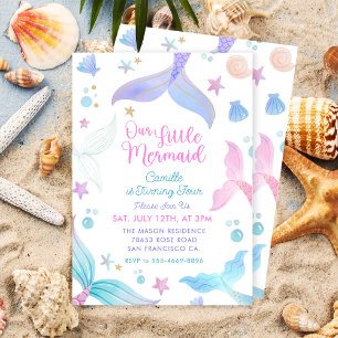 Invitation Mermaid 4e anniversaire Notre petite Fête de Sirèn