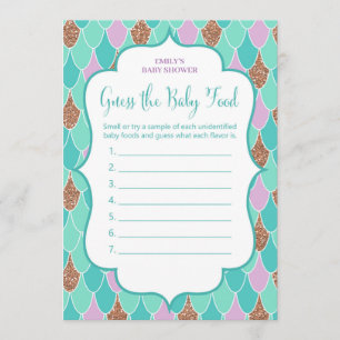 Invitation Mermaid Baby shower Game 5x7