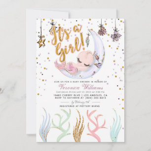 Invitation Mermaid C'est un Baby shower de fille