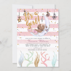 Invitation Mermaid C'est un Baby shower de fille