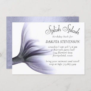 Invitation Mermaid Chic   Dusty Lavender Purple Splash