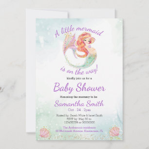 Invitation MERMAID CUTE Parties scintillant MÈRE À ÊTRE SOUS