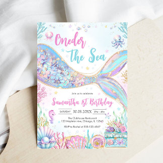 Invitation Mermaid Oneder the Sea 1st Birthday
