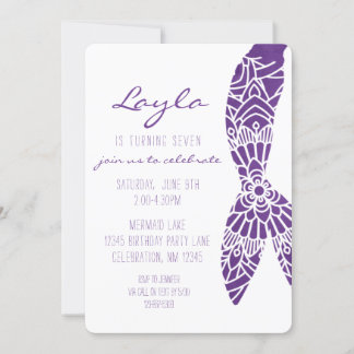 Invitation Mermaid Queue sous la mer Girl Anniversaire