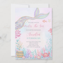 Invitation Mermaid Queue Sous L'Invitation D'Anniversaire En