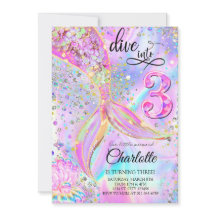 Mermaid rose violet Anniversaire Plongée dans troi