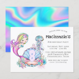 Invitation Mermaid Sea Life | Fête d'anniversaire avec âge pe
