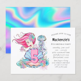 Invitation Mermaid Sea Life | Fête d'anniversaire avec âge pe