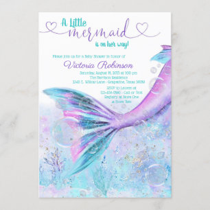 Invitation Mermaid Tail Baby Girl Baby shower