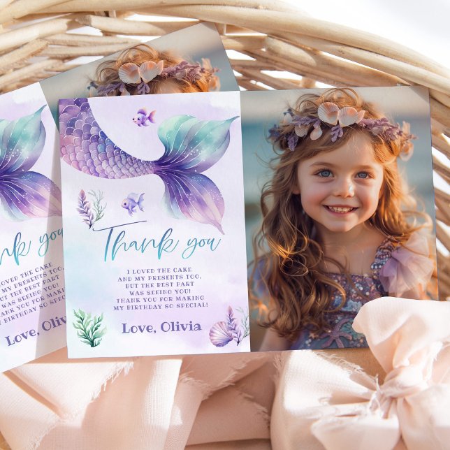 Invitation Mermaid Under the sea fête d'anniversaire merci (Créateur téléchargé)